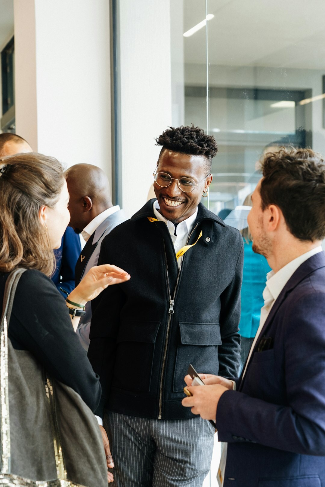 Business professionals networking at an event